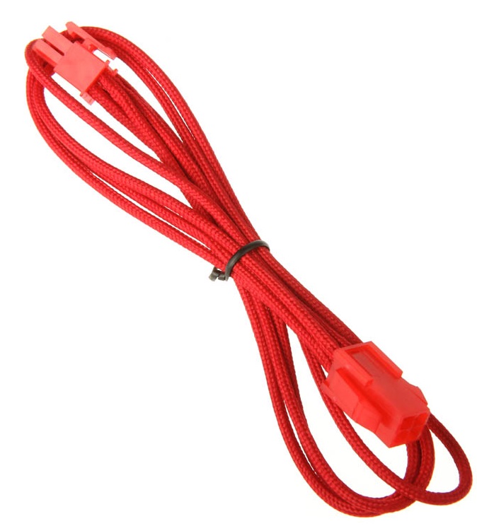 BitFenix 4-pin ATX extenso 45cm sleeved red 2